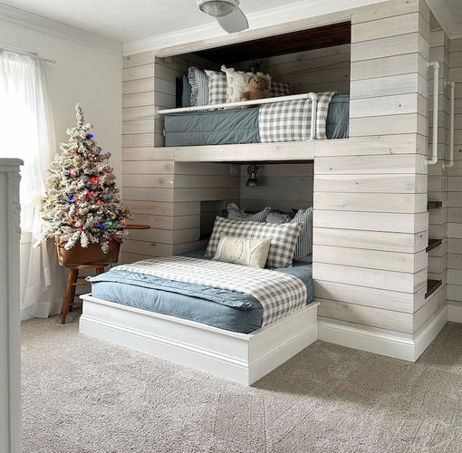 
      Bed-dys zipper bedding decorated with holiday decor.
    