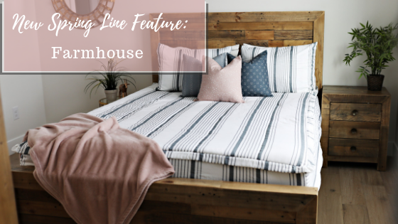 
      Bed-dys spring line feature: farmhouse zipper bedding
    