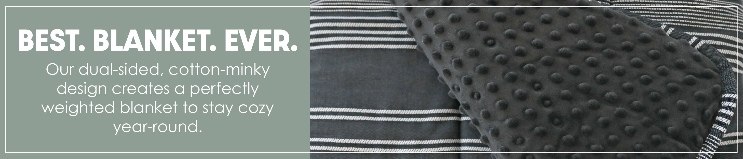 Bed-dys dual-sided, cotton-minky blanket